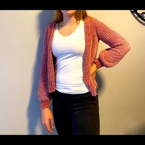 deep pink knitted sweater